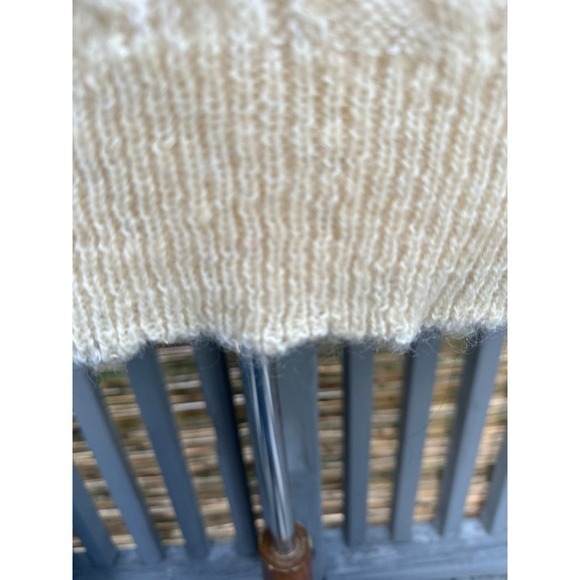 Vintage Cream Cable Knit Fisherman Sweater‎ Soft Acrylic Blend Unisex L - Picture 4 of 11